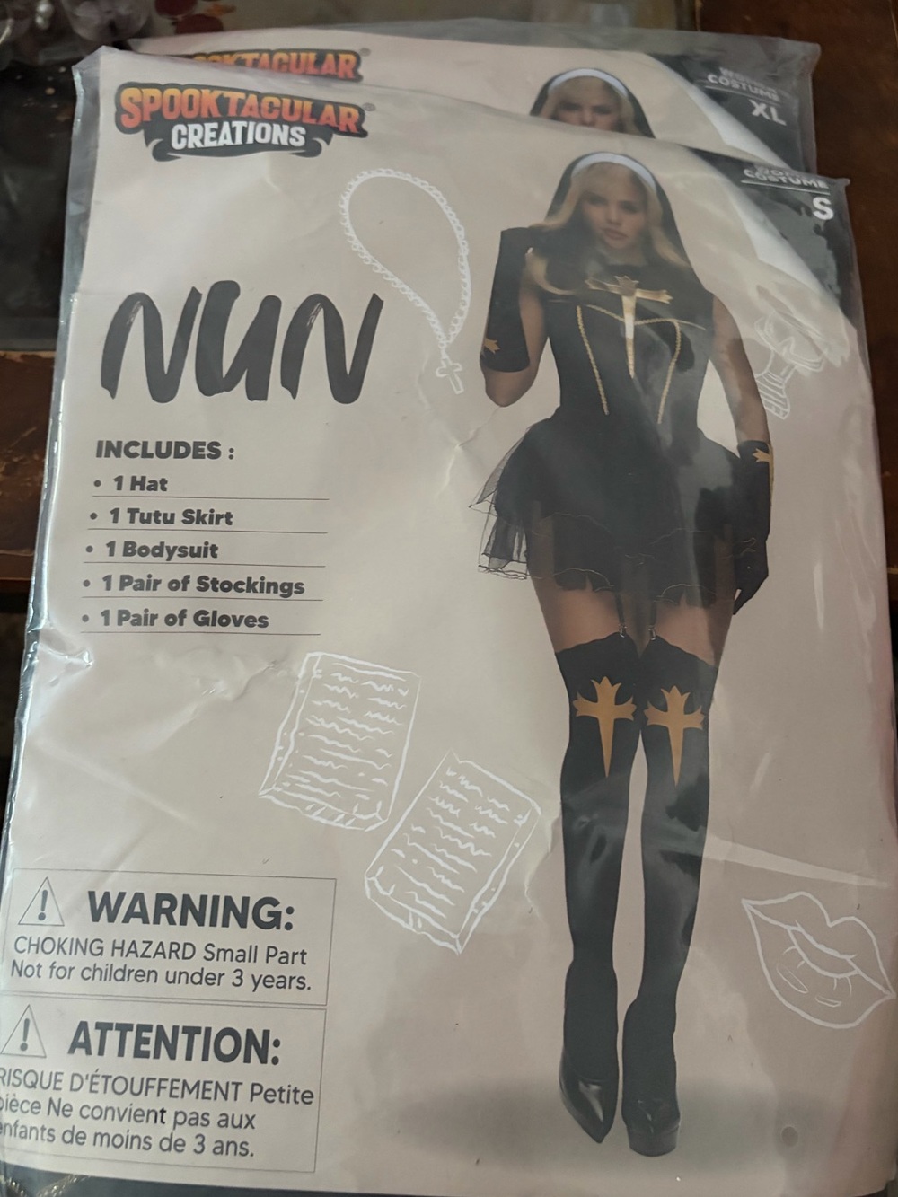 Spooktacular Creations NIP Nun Costume - Black & Gold Small and XL available